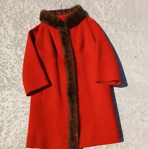 vintage 1960s red wool coat